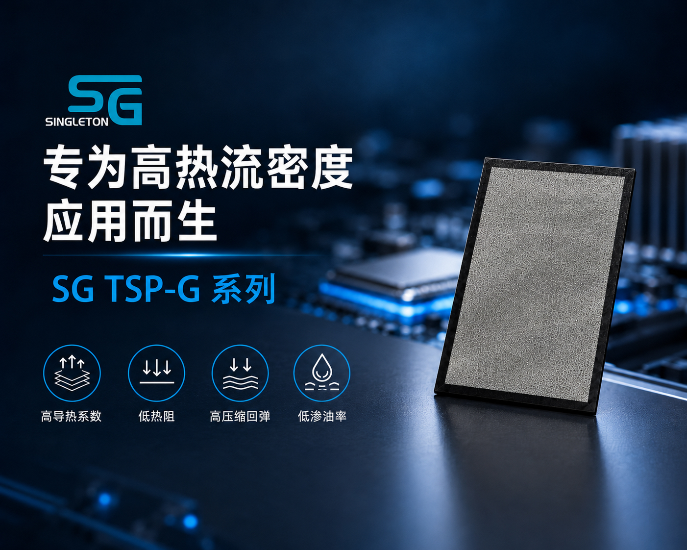 Singleton石墨烯导热垫片<br/>面向高热流密度电子设备的高性能热界面解决方案